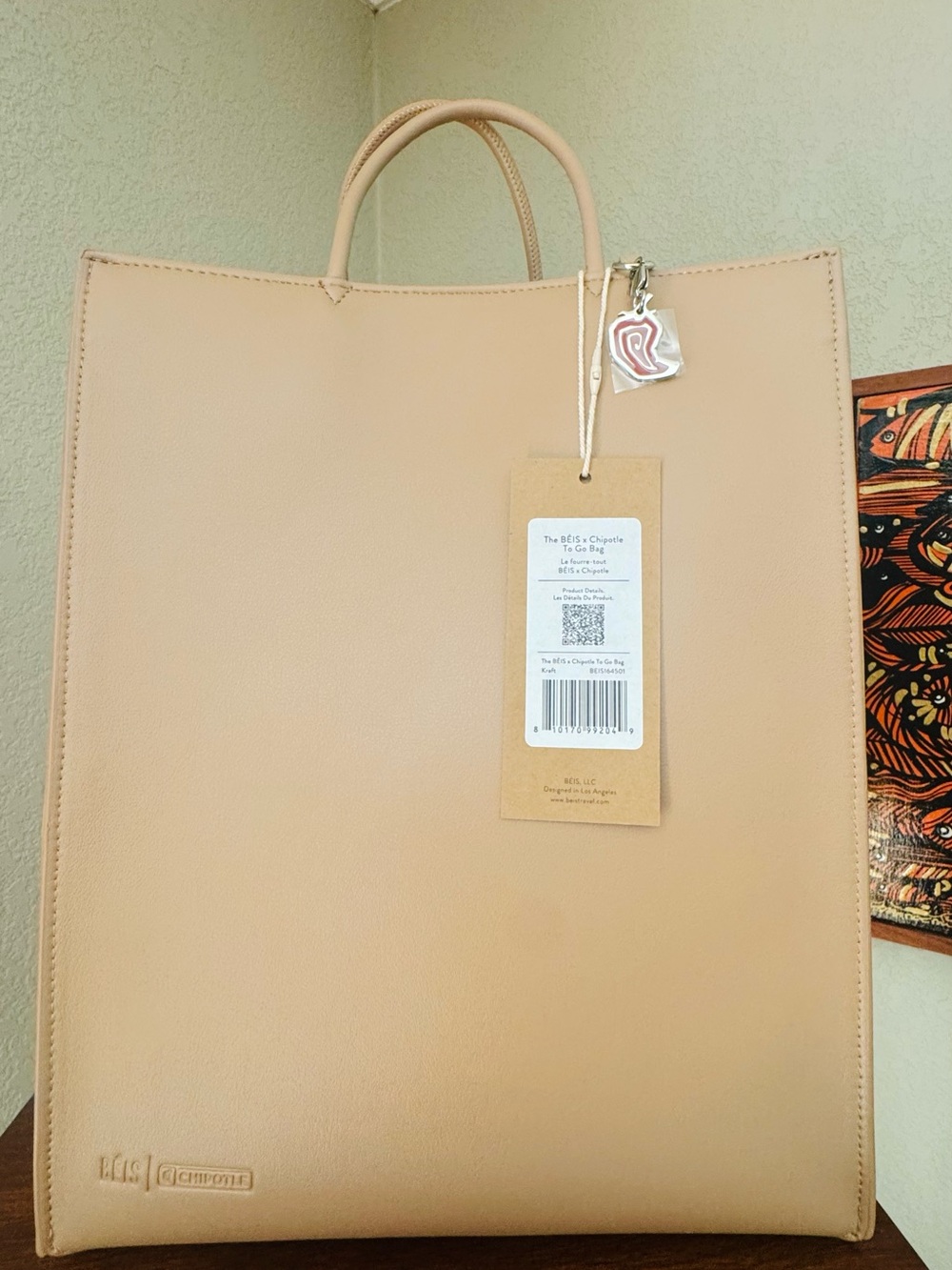 The BEIS x Chipotle To-Go Tote Bag in Light Tan